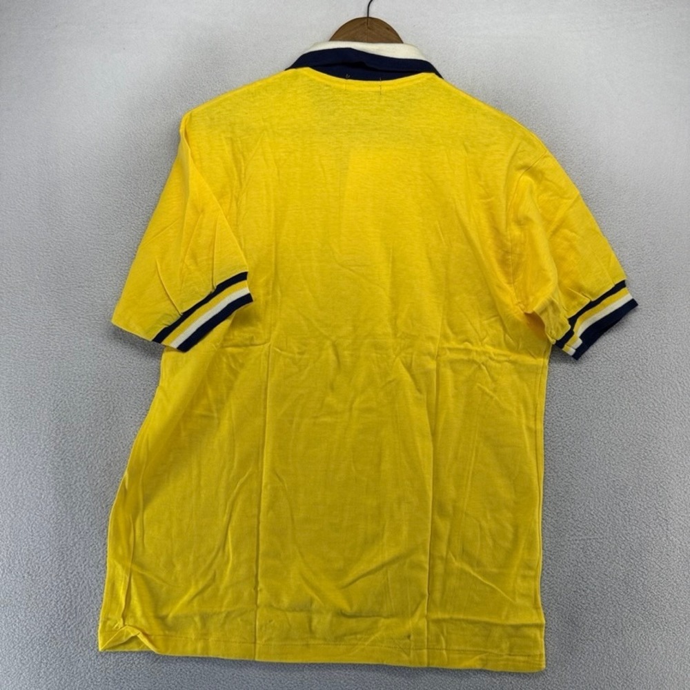 Vintage Gant Polo Shirt Mens XL Yellow Blue Rugger Knit Deadstock 70s ivy Preppy - Picture 6 of 7